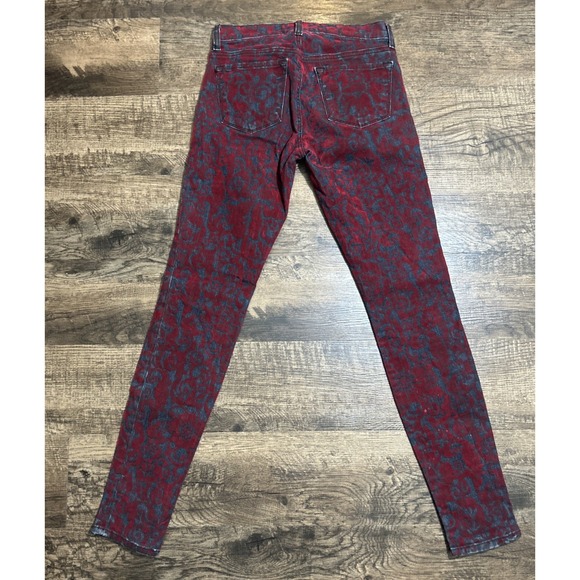 J Brand Red Brocade Skinny Jeans Size 25 | Style 811T6 IMB | Made‎ in USA - Picture 9 of 10